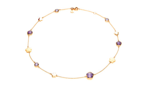 9ct Gold Multi-Stone & Satin Bead Necklet