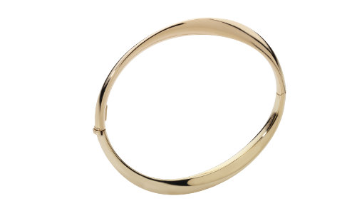 9ct Gold Tapered & Twisted Hinged Bangle